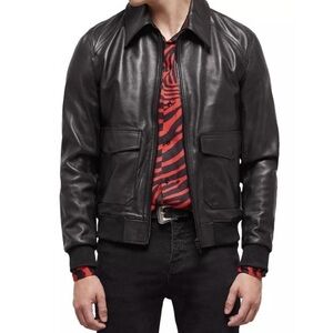 THE KOOPLES Men’s Leather Full-Zip Jacket